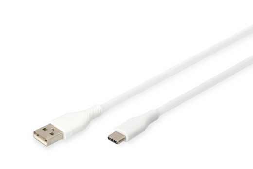 DIGITUS USB 2.0 Kabel Typ C -A Silikon St/St 2m weiß