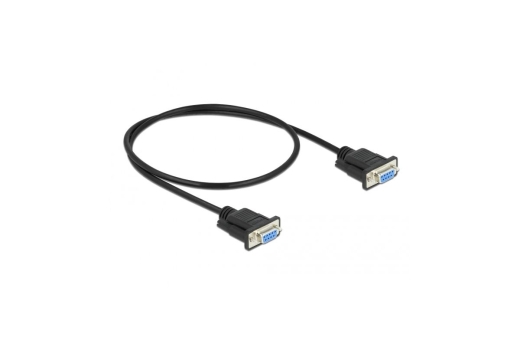 DELOCK Kabel Seriell Nullmodem D-Sub9 0,5m Bu mit St-Gehäus