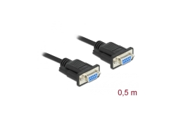 DELOCK Kabel Seriell Nullmodem D-Sub9 0,5m Bu mit St-Gehäus