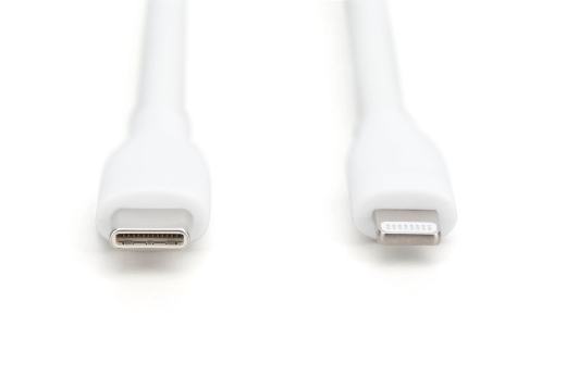 DIGITUS USB 2.0 Kabel Typ C-Lightning Silikon 0,5m MFI weiß