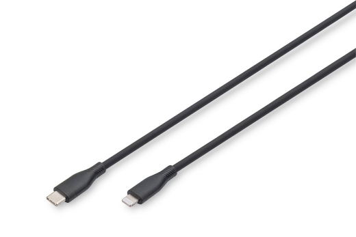 DIGITUS USB 2.0 Kabel Typ C-Lightning Silikon 1m MFI schwarz