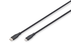 DIGITUS USB 2.0 Kabel Typ C-Lightning Silikon 1m MFI schwarz