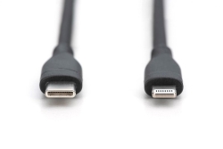 DIGITUS USB 2.0 Kabel Typ C-Lightning Silikon 1m MFI schwarz