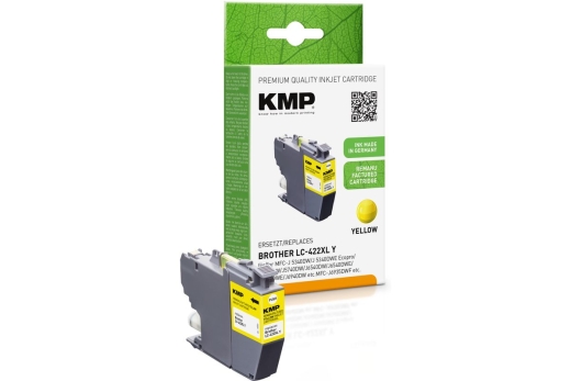 KMP Patrone Brother MFC-J5340DW LC422XLY yellow 1500S. 20ml remanufactured