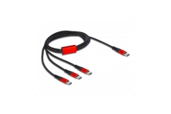 DELOCK USB Ladekabel 3 in 1 USB Type-C zu 3 x USB Type-C 1m
