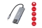 Equip Adapter USB-C->RJ45/2xUSB-A/USB-C/PD 0.25m Alu.