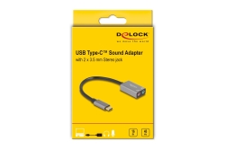 DELOCK Externe USB Type-C Soundkarte mit 2 x 3,5 mm Klink-Bu