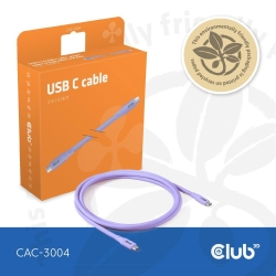 Club3D Lifestyle USB-C Kabel PD 240W,20Gbps 2m lila St/St retail
