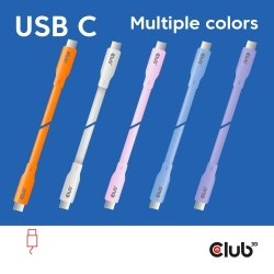 Club3D Lifestyle USB-C Kabel PD 240W,20Gbps 2m lila St/St...