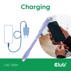 Club3D Lifestyle USB-C Kabel PD 240W,20Gbps 2m lila St/St retail