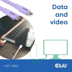 Club3D Lifestyle USB-C Kabel PD 240W,20Gbps 2m lila St/St retail