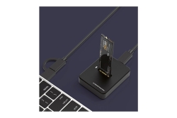 gembird Desktop-USB-Typ-C-M.2-SATA- Dockingstation, schw.