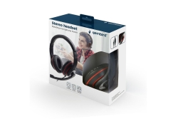 gembird Stereo-Headset mit Mikrofon, Schw.