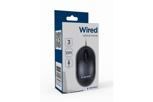 gembird Kabelgebundene optische Maus, USB, schwarz