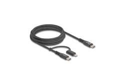 DELOCK USB2 in 1Kabel USB Type-C zu Type-C/Lightning 2m MFi