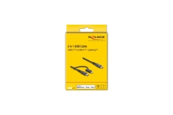 DELOCK USB2 in 1Kabel USB Type-C zu Type-C/Lightning 1m MFI