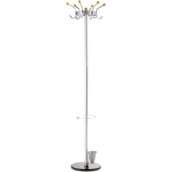 Standgarderobe 2825 - Metall, 6 Kleiderhaken mit hellen...