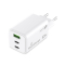 Ladegerät, USB-A/2x USB-C, GaN, 65W, weiß