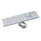 Tastatur+Maus Set, USB-C, 1600dpi, kabellos, weiß/silber