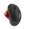 Trackball Funkmaus - Rechtshänder, 7 Tasten, 2400dpi, optisch, kabellos, schwarz/rot