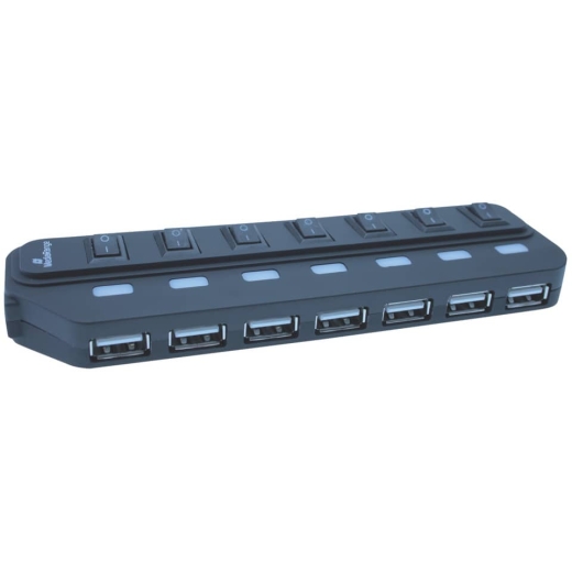 USB 2.0 Hub 1:7 mit seperaten Ein-/Aus-Schaltern