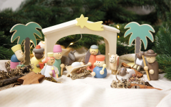 Spielset Holzkrippe Weihnachtsgeschichte
