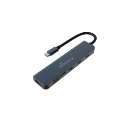 Multiport Adapter 6-in-1, USB C, silber