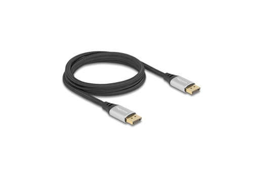 DELOCK DisplayPort Kabel 16K 60Hz 2m silber Metall