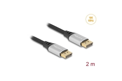 DELOCK DisplayPort Kabel 16K 60Hz 2m silber Metall
