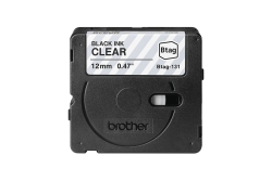 Schriftband Brother 12mmx4m schwarz/transparent BTAG-131