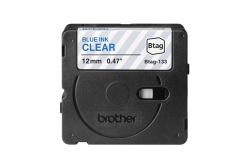 Schriftband Brother 12mmx4m blau/transparent BTAG-133