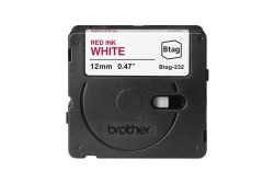 Schriftband Brother 12mmx4m rot/weiß BTAG-232