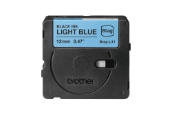 Schriftband Brother 12mmx4m schwarz/hellblau BTAG-L31
