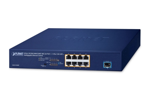 PLANET 8-Port Multigigabit PoE+ Switch MGS-910XP