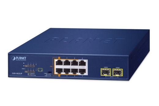 PLANET 8-Port PoE+ Desktop Switch GSD-1022UP