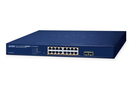 PLANET 16-Port Poe+ Web Smart Switch GS-2210-16P2S
