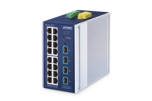 PLANET Industrial L2/L4 16-Port Managed Switch IGS-4215-16T4