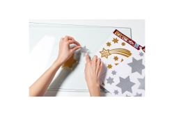 HERMA FENSTERBILD A4 WEIHNACHTEN STERNE SILBER