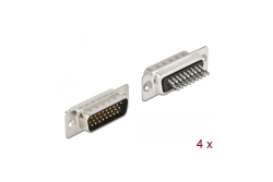 DELOCK D-Sub HD 26 Pin Stecker Metall, Lötversion, 4...