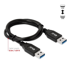 Club3D Kabel USB Typ-A Gen2 0,5m 10 Gbps St/St retail