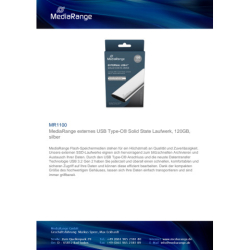 externes USB Type-C® Laufwerk SSD - 120 GB, silber