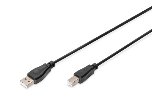 DIGITUS USB 2.0 Anschlusskabel Typ A -B St/St 1,8m schwarz