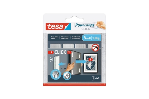 tesa Powerstrips CLICK SMALL, 1.8kg, selbstkl. Klettband 4x2