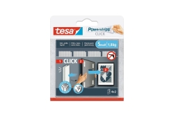 tesa Powerstrips CLICK SMALL, 1.8kg, selbstkl. Klettband 4x2
