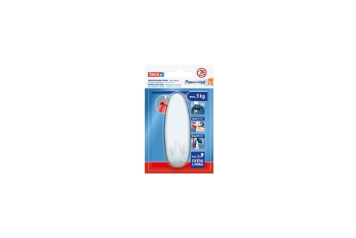 tesa Powerstrips Haken XL Oval 3kg selbstklebend weiß
