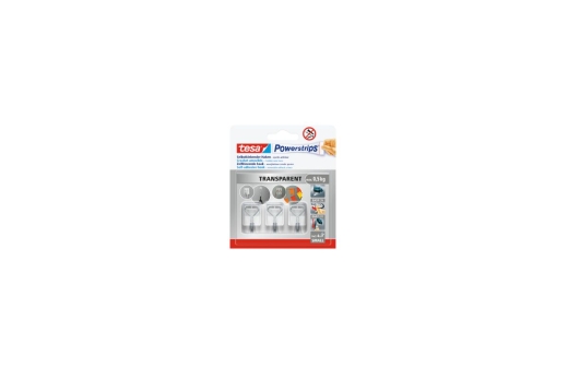 tesa Powerstrips Draht Haken 0.5kg selbstklebend transparent