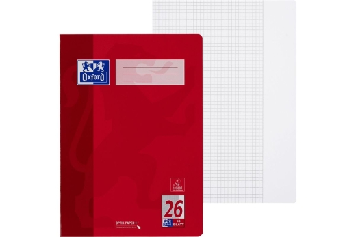 Oxford Schulheft A4 16 Blatt kariert mit Rand R 15Stk