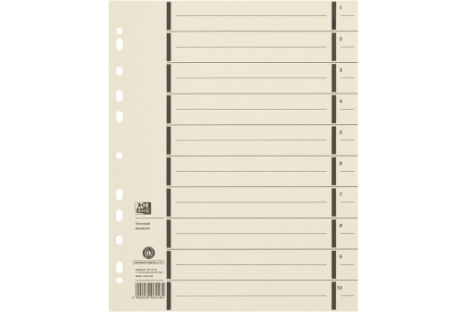 Oxford Trennblatt A4 mit Perforation aus Kraftkarton 100Stk