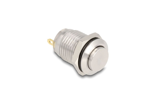 DELOCK Drucktaster zum Einbau 12 mm 2 x Lötanschluss