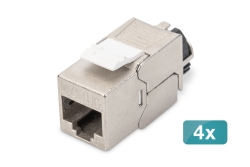 DIGITUS CAT 6A Keystone Modul geschirmt mit Kabelmanager 4St